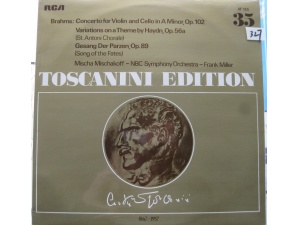 327 LP英版RCA 托斯卡尼尼TOSCANINI指挥NBC乐团演奏勃拉姆斯BRAHMS小提琴与大提琴协奏曲、海顿主题变奏曲MISCHAKOFF